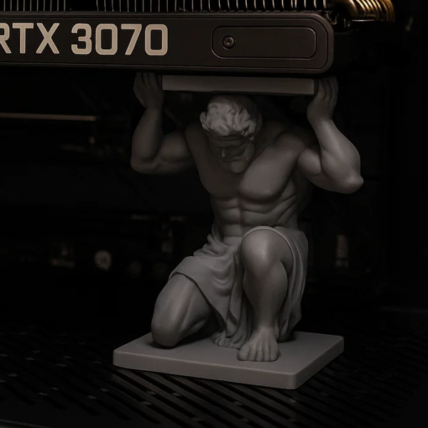 Atlas GPU Support Bracket • Mythology Inspired Graphics Card Holder • PC Case Display • Heavy Duty GPU Stand